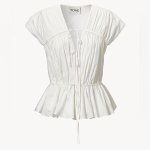TOVE Thea White Top EU38 US6 peplum organic cotton EUC!